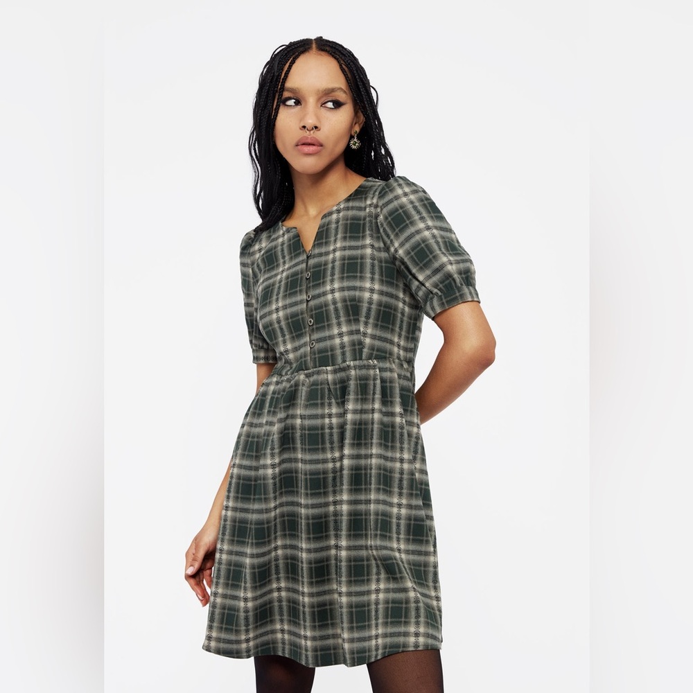 NWT Disturbia Tulisa Check Button Up Mini Dress US 8 / UK 12
